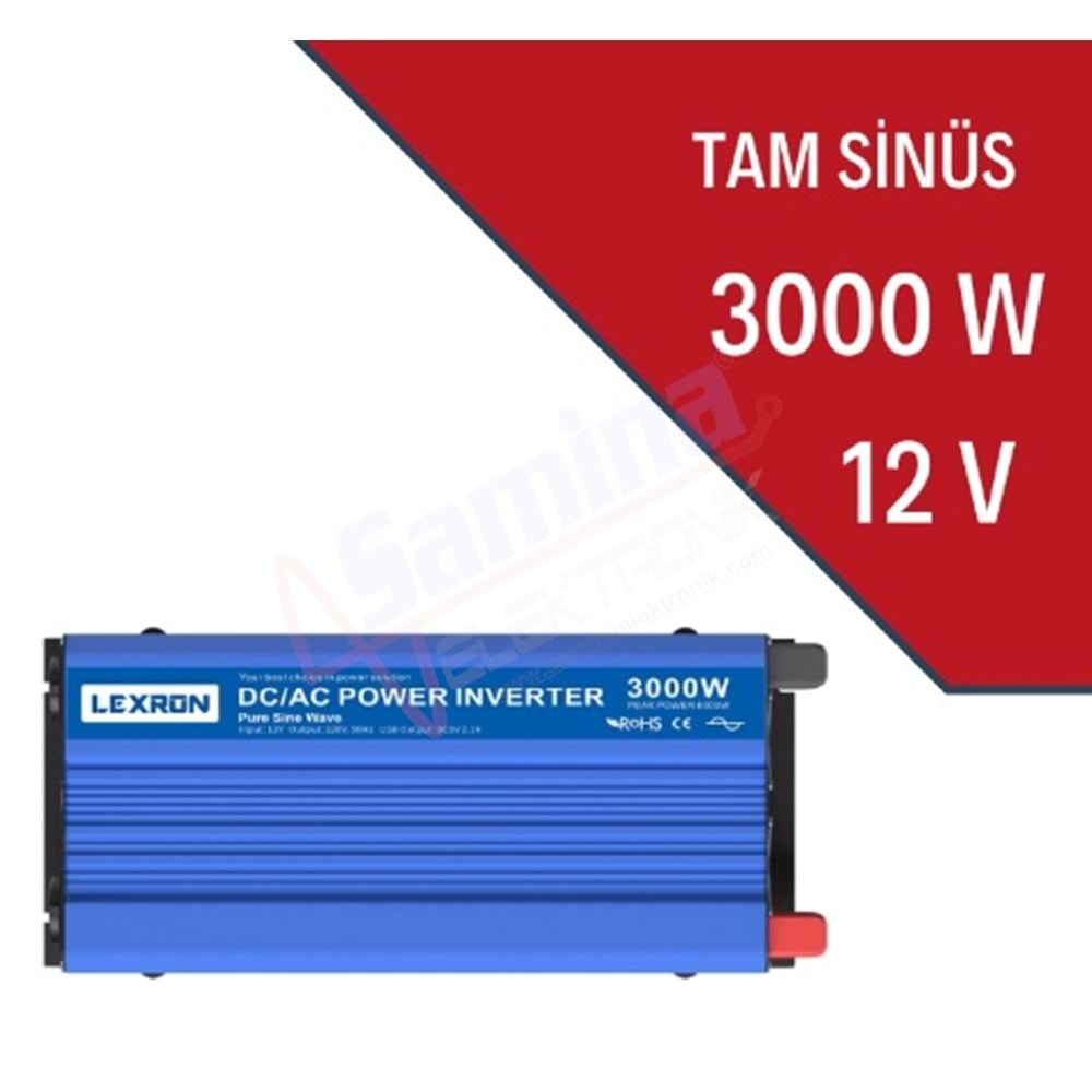 Lexron 3000W-12V TAM SİNÜS İNVERTER -(SOLAR JENERATÖR)