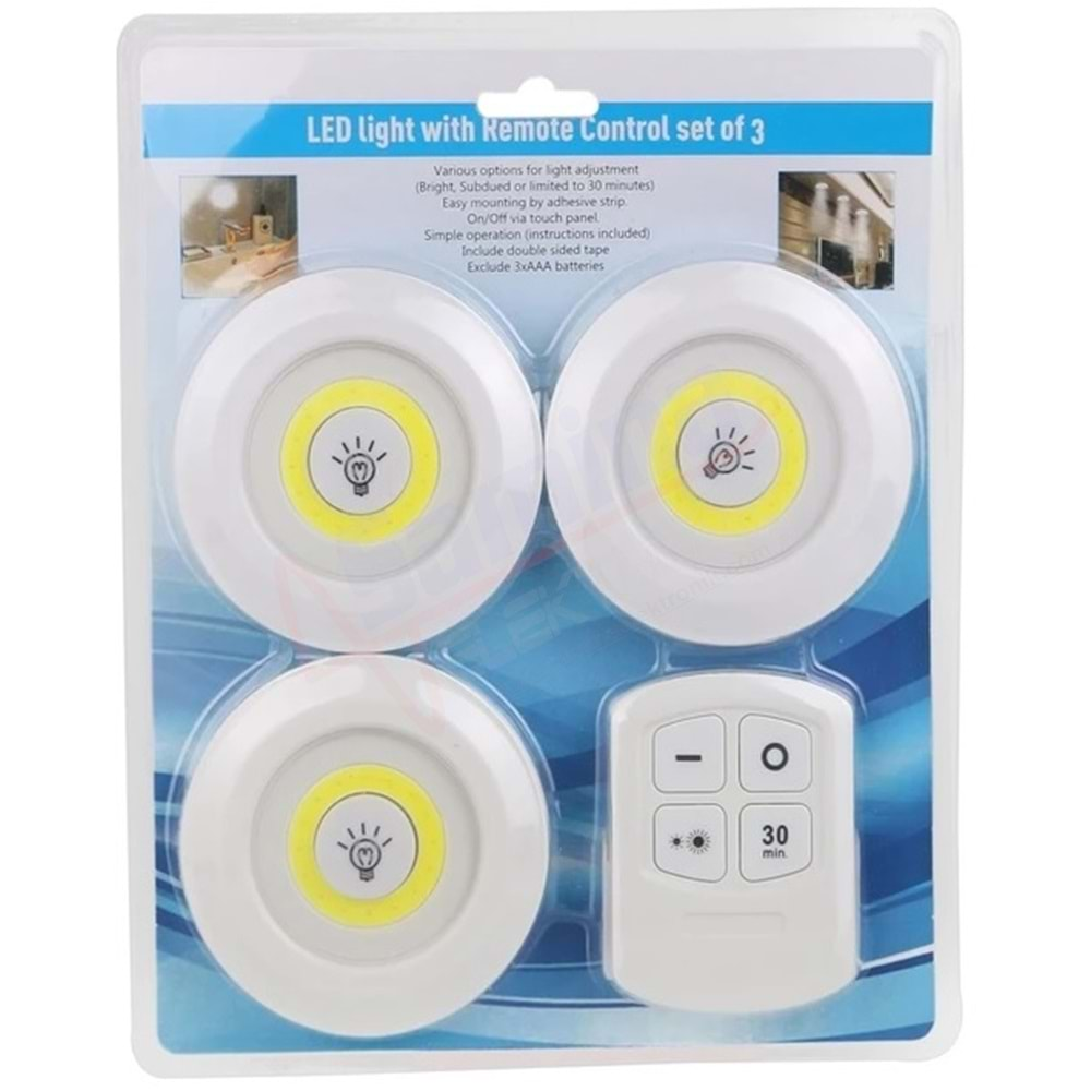 Saminatronik 3x2W Kumandalı Led lamba Seti