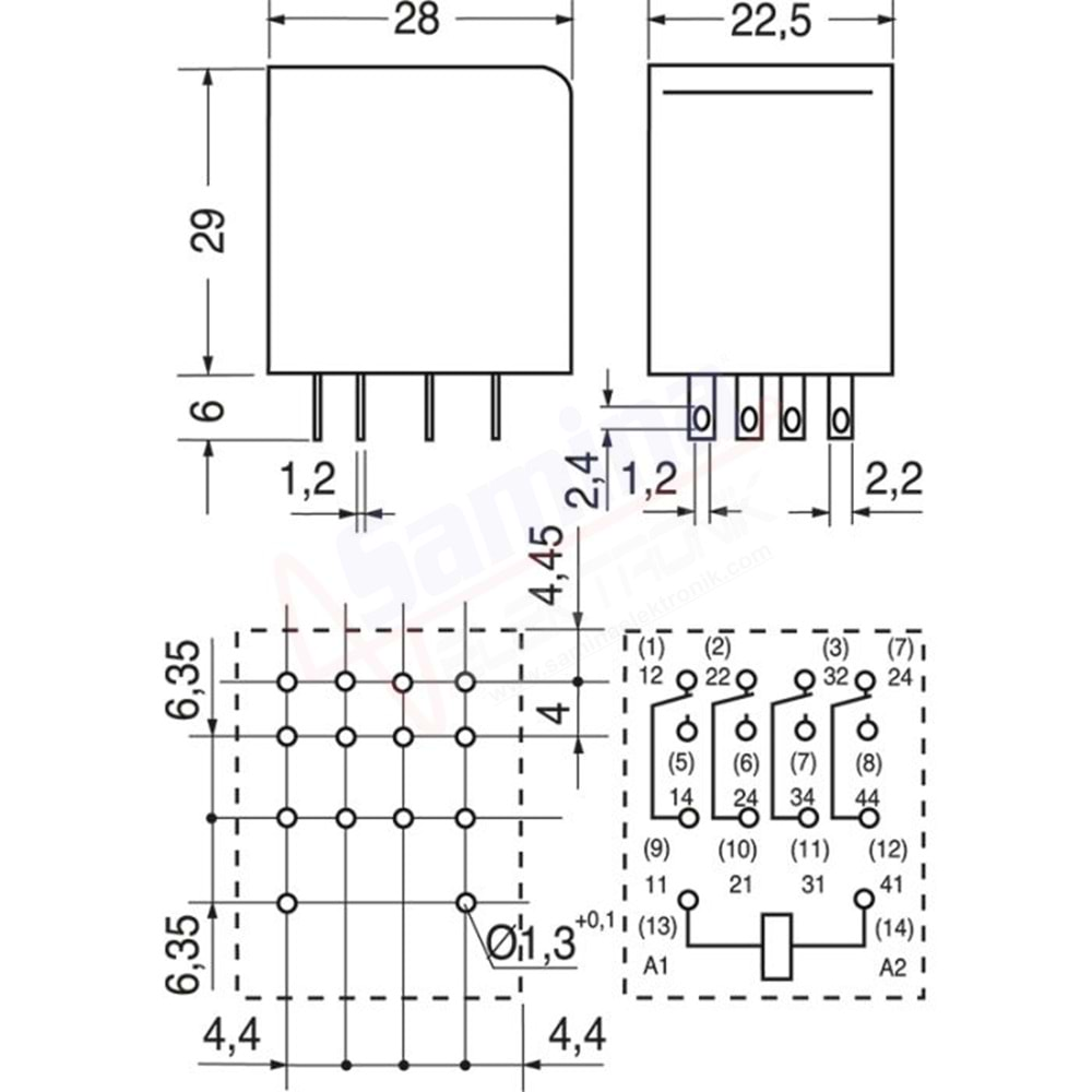 Röle - SCHRACK PT570730 4K 6A 220VAC