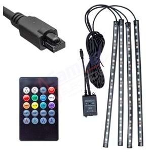 Saminatronik Sese Duyarlı Araç Içi Kumandalı Rgb LED Animasyon Kit