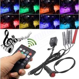 Saminatronik Sese Duyarlı Araç Içi Kumandalı Rgb LED Animasyon Kit