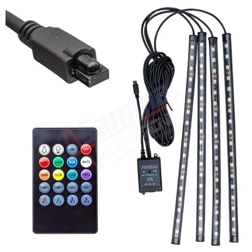 Saminatronik Sese Duyarlı Araç Içi Kumandalı Rgb LED Animasyon Kit