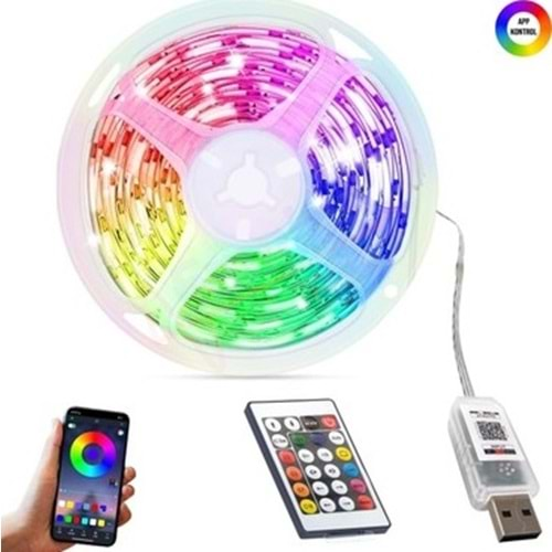 Hightek Rgb 3261 Pixel Şerit Led 5V USB Kumandalı 10 Metre App Kontrol