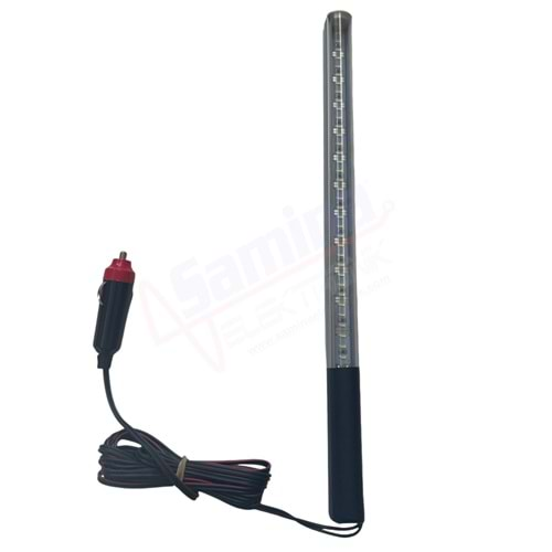 Saminatronik 30cm Led Profilli Mıtnatıslı Oto Seyyar Lamba 12V (Maşa Uçlu)