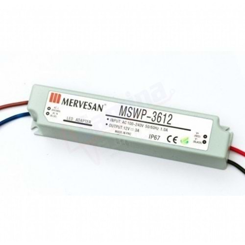 Mervesan MSWP-1512 12V 1A IP67 Sabit Voltaj Adaptör